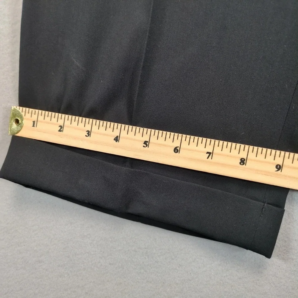 Stafford Black Pleated Dress Pants Mens 40x32 Classic Fit Cuffed Formal Business
